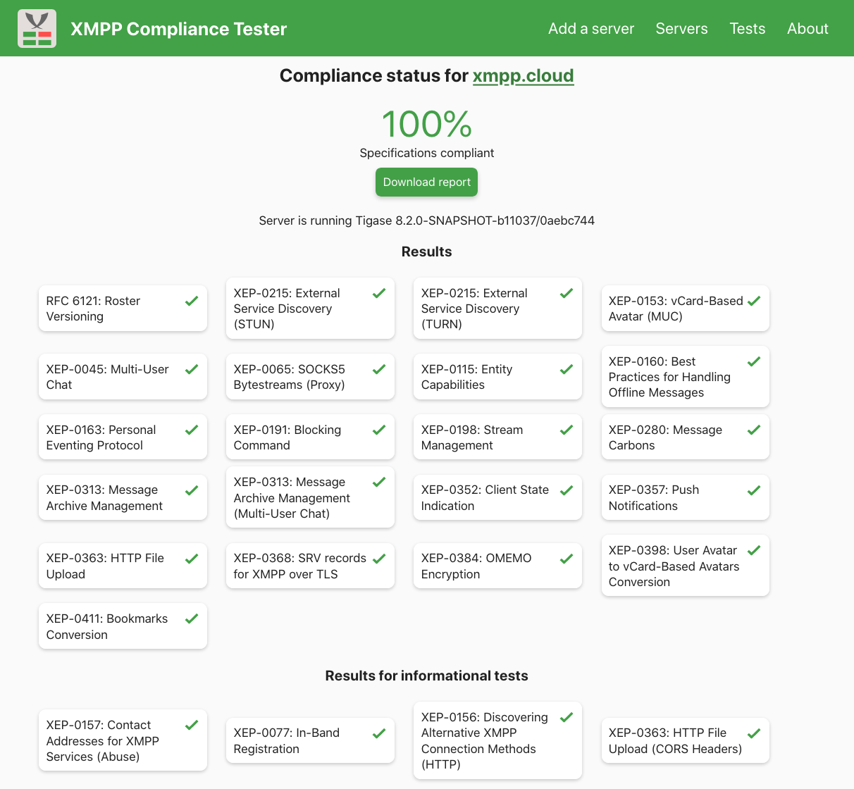100% XMPP compliance